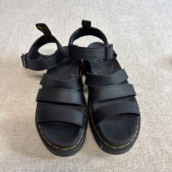 Dr Martens Blair Hydro Leather Strap Sandals Black Sz 9 - Picture 2 of 6